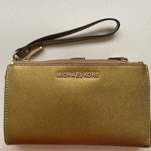 Michael Kors Metallic Gold Wristlet